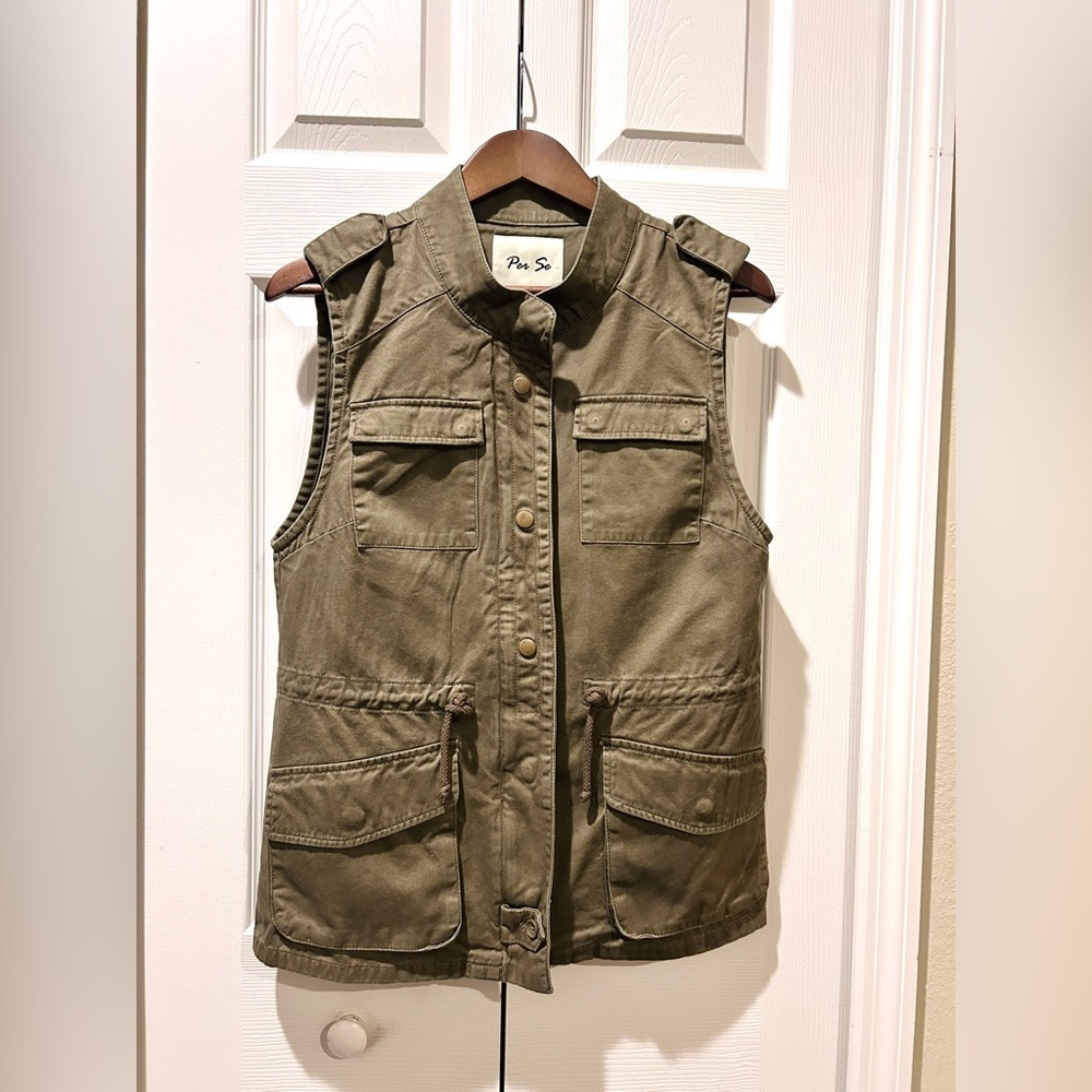 🌿 Per Se Utility Vest | Olive Green | Size M - Picture 3 of 9